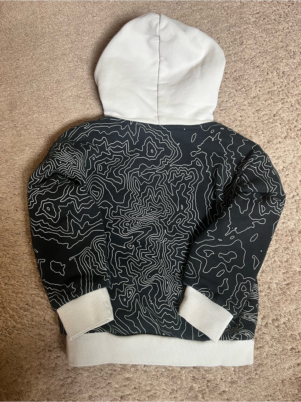 Little Bipsy Black Hoodie with White Hood and Trim - Picture 3 of 3
